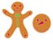 Christmas gingerbread man decorated colored icing. Holiday cookie in shape of man