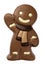 Christmas gingerbread man figure made from chocolate isolated on white