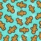 Christmas gingerbread man patch icon pattern
