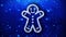 Christmas Gingerbread Ornament Man Element Blinking Icon Particles Background