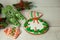 Christmas gingerbread painted icing and vintage handmade toys