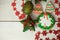 Christmas gingerbread painted icing and vintage handmade toys