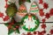 Christmas gingerbread painted icing and vintage handmade toys
