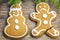Christmas gingerbread shapes happy and unhappy