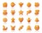 Christmas Gingerbread simple gradient icons vector set