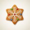 Christmas gingerbread snowflake