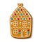 Christmas gingerbread two-storey house. Festive homemade cookies. Vector illustration