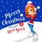 Christmas girl. Santa Claus. Christmas and New Year background. 2017