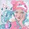 Christmas girl, Snow Maiden, candy winter town