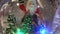 Christmas glass ball with miniature figure Santa Claus