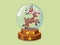 Christmas glass magic ball with Little reindeer vector image. Merry Christmas and happy new year. decorative element on holiday