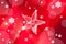 Christmas glass star on red ribbon