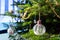 A Christmas globe filled with artificial snow