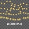 Christmas glossy electric lights garland 3d realistic