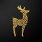 Christmas glowing deer. New year figure with garland. Realistic vector illustration