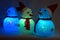 Christmas Glowing Snowman. Holiday Time Light-up.