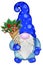 Christmas gnome with gift bouquet