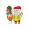 Christmas gnome and his friend Rooster - a symbol of 2017. New Y
