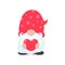 Christmas gnome. A little gnome wearing a red woolen hat. celebrate on christmas