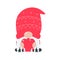 Christmas gnome. A little gnome wearing a red woolen hat. celebrate on christmas