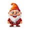 Christmas Gnome sticker. Emoticon, icon, clip art design. Generative Ai illustration