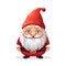 Christmas Gnome sticker. Emoticon, icon, clip art design. Generative Ai illustration