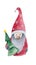 Christmas Gnome watercolor Illustration, Scandinavian Nordic Gnome