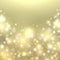 Christmas gold background. New Year glowing light backdrop. Holiday design with sparkle stars, snowflakes, snow and