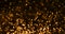 Christmas gold gradient sparkle glitter dust particles from top on black background with bokeh flowing movement, golden holiday