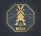 Christmas gold technology badge on a dark background