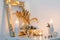 Christmas golden decor in white interior