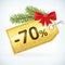 Christmas golden glitter -70 percent sale label