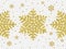 Christmas golden glitter snowflake decoration of gold shining sparkles on white transparent background. Vector glittering shine of