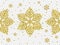 Christmas golden snowflake decoration of gold glitter shining sparkles on white transparent background. Vector glittering shine sn