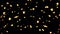 Christmas golden sparkle background with particles flowing on black, gold holiday festive