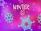 Christmas graceful purple design with a set of randomly drawn gorgeous snowflakes