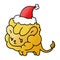 christmas gradient cartoon of kawaii lion