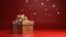 christmas greating card on isolated red background with free space