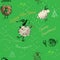 Christmas green seamless texture with sheep