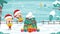 Christmas Greeting Animation With Cartoon Characters