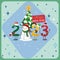 Christmas greeting card, 2023 new year, snowman, pro vector
