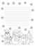 Christmas greeting card. Christmas letter. Coloring page