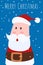 Christmas greeting card and cute Santa clause character. Merry Christmas and Happy New Year. Cartoon