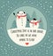Christmas greeting card with cute snowmen