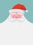 Christmas greeting card. Happy Santa with a beard with empty space for your text. Santa Claus character with a banners