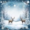 Christmas greeting card have free space, deer, generativeAI