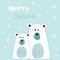 Christmas greeting card with polar bears