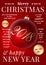 Christmas Greeting Card, Poster, Banner or Party Invitation as a Magazine Cover. Vector Realistic Xmas Ball with Soft
