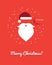 Christmas greeting card with Santa head.