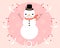 Christmas greeting card with a snowman